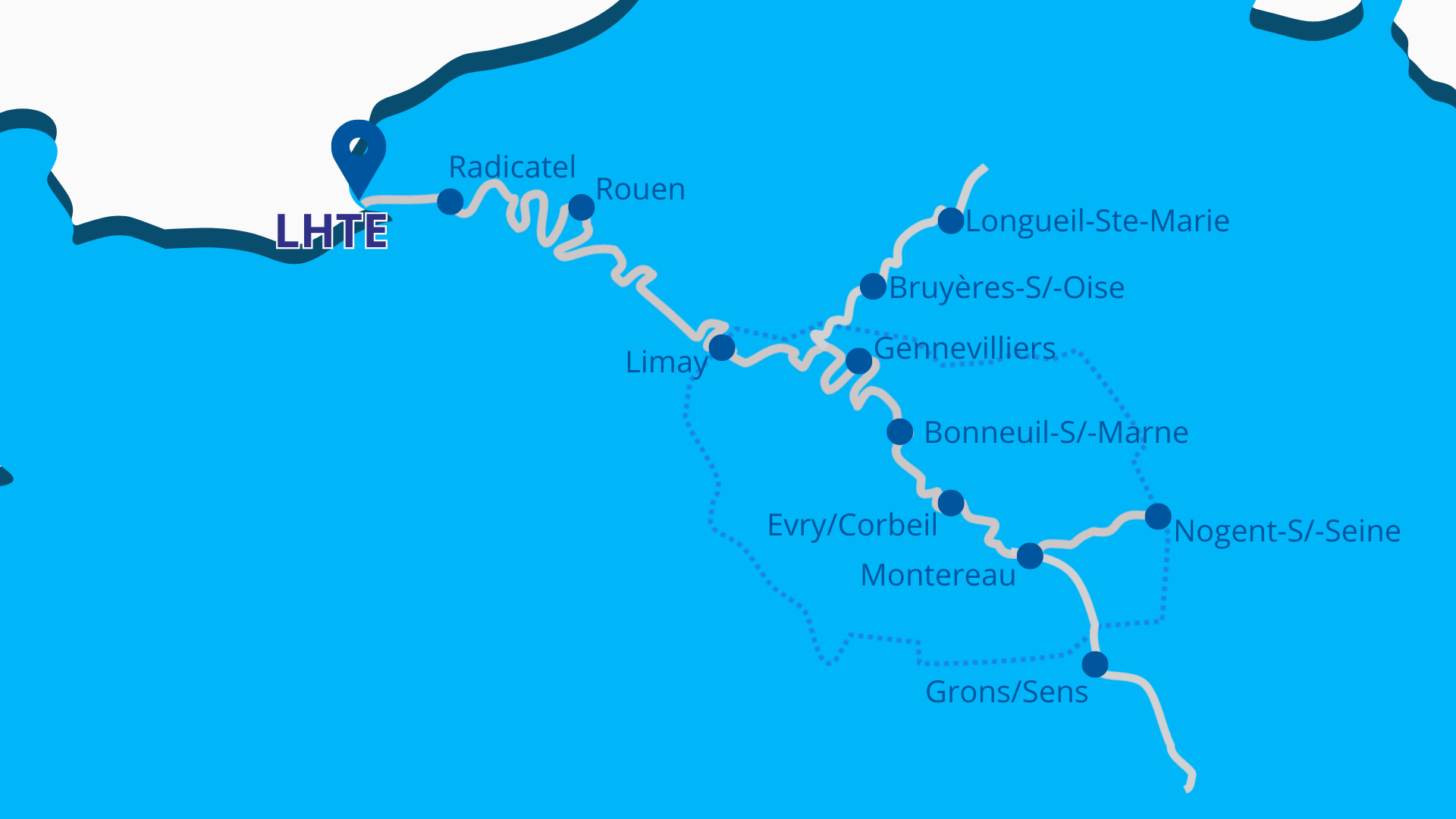 Carte de l'Axe Seine fluvial